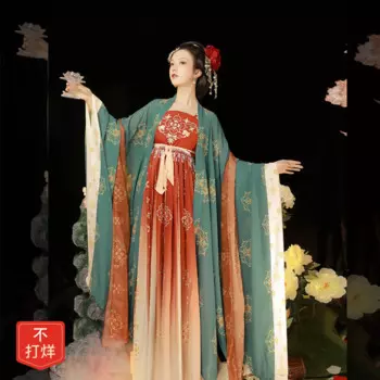 Оригинальная картина Hanfu Tang для коррекции, Женский старинный костюм, Набор для вышивки тяжелой промышленности