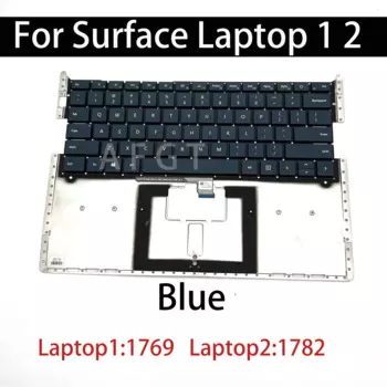 Оригинальная клавиатура для Microsoft Surface Laptop 1 1769 Laptop2 1782, 13,5 дюйма, голубая, американская версия, хорошо протестирована