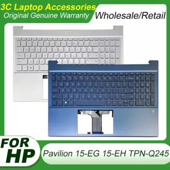 Оригинальная клавиатура для ноутбука HP Pavilion 15 15-EG 15-EH TPN-Q245 TPN-Q246 2021, Подсветка клавиатуры в верхнем корпусе