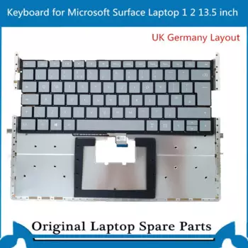Оригинальная клавиатура для ноутбука Microsoft Surface 1 2, 1769 1782 Великобритания, Германия, 13,5 дюйма, протестировано хорошо
