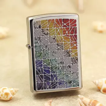 Оригинальная масляная Зажигалка Zippo, зеркальная цветная клетчатая медная ветрозащитная сигаретная керосиновая зажигалка, подарок с кодом против подделки