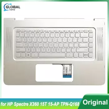 Оригинальная новая английская клавиатура для ноутбука HP Spectre X360 15T 15-AP, Упор для рук, верхняя крышка, чехол, сменная клавиатура с подсветкой 841266-001