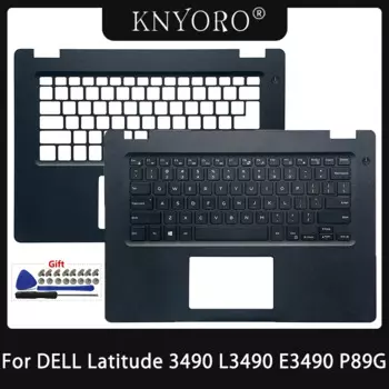 Оригинальная новая клавиатура US для ноутбука Dell Latitude 3490 L3490 E3490 P89G, подставка для рук, верхняя крышка, верхняя клавиатура, ремонт фотографий 0P8YTM