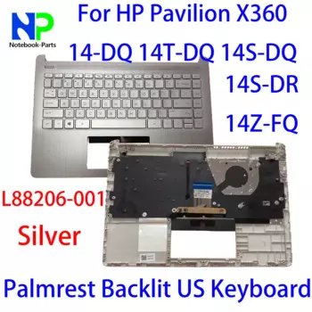 Оригинальная новая верхняя крышка для HP Pavilion X360 14-DQ 14T-DQ 14S-DQ 14S-DR 14Z-FQ 14 дюймов, упор для рук, подсветка, клавиатура США, серебристая L88206-001