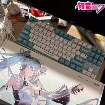 Оригинальная Проводная игровая механическая клавиатура Hatsune Miku 87 клавиш, официальная клавиатура для Miku Fans Cherry Mx Swi