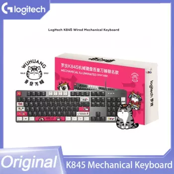 Оригинальная Проводная Механическая клавиатура Logitech K845, милая игровая клавиатура серии Wu Huang для офиса, дома, киберспорта, компьютерная периферийная клавиатура