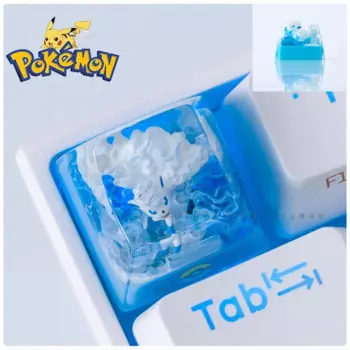 Оригинальная прозрачная микро-клавиатура из смолы, колпачки для клавиш Pikachu Vulpix, механическая креативная колпачок для клавиатуры компьютера