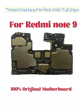 Оригинальная разблокированная материнская плата для Xiaomi Redmi Note 9, материнская плата, разблокированная с микросхемами, гибкий кабель