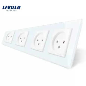 Оригинальная розетка Livolo Israel, розетка, панель из белого хрустального стекла, настенная розетка 100 ~ 250 В для обустройства дома