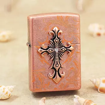Оригинальная зажигалка Zippo, фиолетовая медная перекрестная медная ветрозащитная сигаретная керосиновая зажигалка, подарок с кодом против подделки