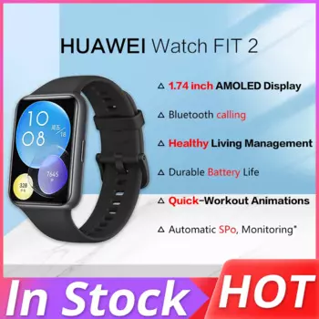 Оригинальные часы HUAWEI FIT 2, умные часы, 1,74-дюймовый AMOLED-дисплей, Bluetooth-дисплей для звонков, мониторинг сердечного ритма, спортивный браслет