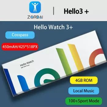 Оригинальные часы Zordai Hello Watch 3, 49 мм, Смарт-часы Gen4 AMOLED экран, версия ROM, компас, 4 Гб, местный альбом, Смарт-часы для мужчин и женщин