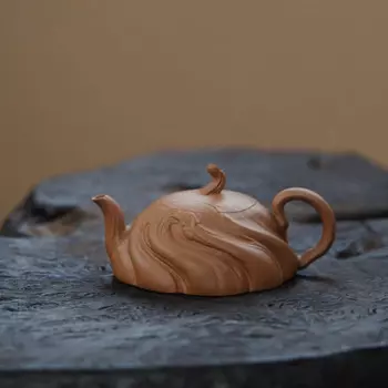 Оригинальный чайник из фиолетовой глины ручной работы Zen Yuantang Yixing, сырая руда, бежевая глина, бионическое устройство 130 см3