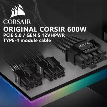 Оригинальный модульный блок питания Corsair TYPE-4 12VHPWR 8Pin к PCIE 5,0 GEN 5 12 + 4PIN 16Pin ATX3.0 для видеокарты RTX40 GPU