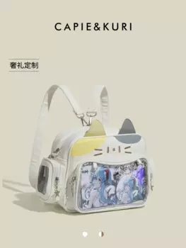 Оригинальный японский милый значок с изображением кота и девушки Itabag, новинка 2024, модная крутая женская сумка на плечо Y2k, милый рюкзак в стиле Лолиты