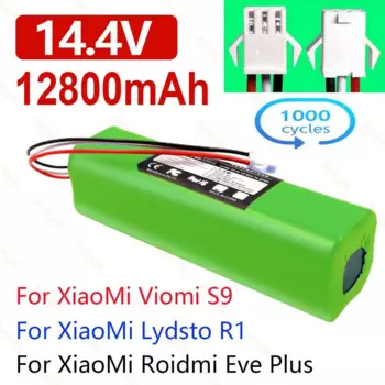 Оригинальный робот-пылесос Roidmi Eve Plus Viomi S9 с перезаряжаемой литий-ионной батареей R1, аккумулятор емкостью 12800 мАч