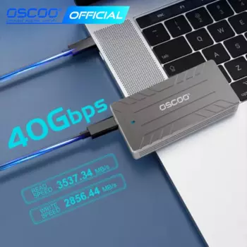 OSCOO 40 Гбит/с NVMe SSD чехол SSD корпус M.2 к USB 4,0 адаптер для M.2 NVME PCIE встроенный охлаждающий жилет