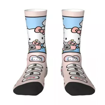 Осенне-зимние повседневные женские и мужские носки Sanrio Kawaii Hello Мультяшные нескользящие носки для футбола