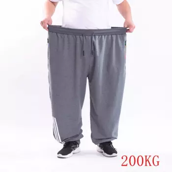 Осенне-зимние разноцветные мужские повседневные брюки 200 кг, 11XL 12XL, модные мужские свободные повседневные спортивные брюки с высокой талией и карманами