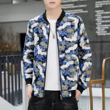 Осенняя мужская хлопковая куртка Chaqueta Hombre с цветами, пальто большого размера, мужские куртки 2020, мужская куртка-бомбер