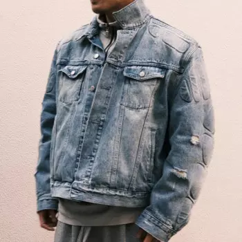 Осенняя уличная куртка Kanye West, высококачественная повседневная мужская и женская модная джинсовая куртка Kanye West