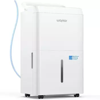 Осушитель Energy Star Waykar 150 пинтов с насосом для больших помещений до 7000 кв. футов. для дома, подвала, коммерческого использования, промышленного применения