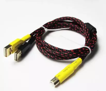 Отдельный блок питания класса USB с двойным отверстием а для поворота B рта (OCC посеребренный провод чистая ручная работа)