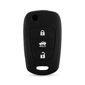 Откидной силиконовый чехол для ключа KEYYOU с 3 кнопками для Hyundai i20 i30 i35 iX20 iX35 ix30 Solaris Verna для KIA K2 K5 Sportage Sorento