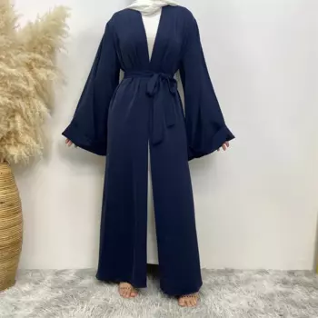 Открытый Кафтан Дубай Abaya Турция кимоно кардиган халат мусульманский хиджаб платье Рамадан Абая для женщин Caftan Исламская одежда Jalabiya