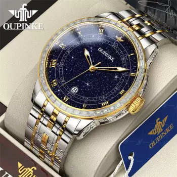 OUPINKE Starry Sky Dial лучший бренд класса люкс автоматические часы для мужчин механические водонепроницаемые сапфировые мужские часы Relogio Masculino