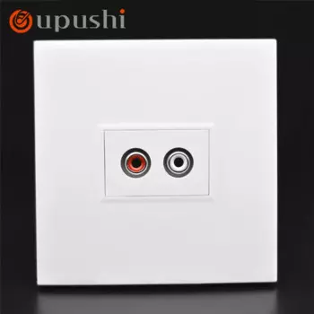Oupushi не паяльная настенная розетка для дома 86 Тип мультимедиа HDMI 4K HD AV панель красная и белая двойная головка лотоса аудиоразъем