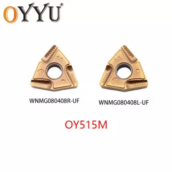 Oyu внешний токарный инструмент токарный станок WNMG080404R 080404 WNMG080408 080408 л R-UF 515m WNMG CNC карбидная вставка для нержавеющей стали