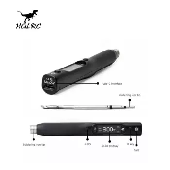 Паяльник HGLRC RC1, 25 В, 60 Вт, OLED-дисплей