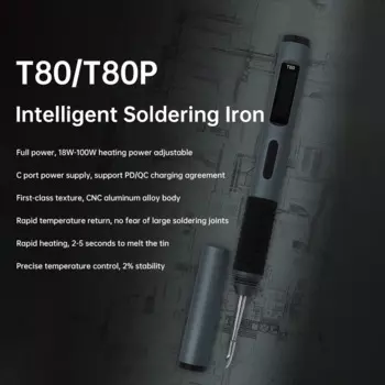 Паяльник VOKTTA T80/T80P с регулируемой температурой, 100 Вт, портативная цифровая Интеллектуальная Электрическая сварочная станция с быстрым нагревом