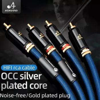 Пара Hifi rca аудиокабелей occ посеребренный Rca межсоединительный кабель с самоблокирующимся позолоченным разъемом RCA