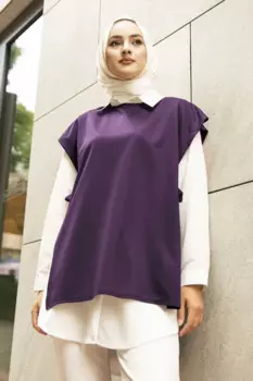 Parachute Tunik MD-фиолетовый зимний осенний 2021 Стандартный головной платок из Турции