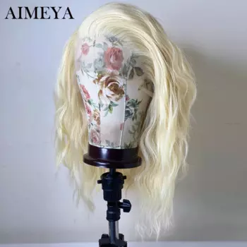 Парик AIMEYA блонд из термостойкого волокна, синтетические парики на сетке спереди для женщин, парики на синтетической сетке с глубокими волнами