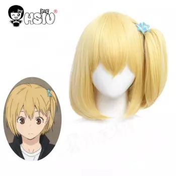 Парик для косплея Yachi Hitoka из синтетического волокна, парик для косплея Аниме Haikyuu HSIU теплый золотой хвост, короткий парик + шапочка для парика