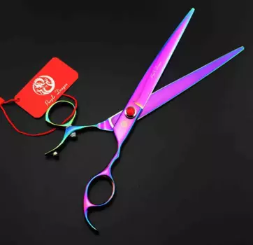 Парикмахерские ножницы 625 #8 ''с изображением фиолетового дракона, 440с, Профессиональные бритвенные ножницы для стрижки волос с изображением животных