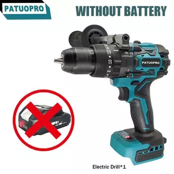 PATUOPRO 220N.m Бесщеточная аккумуляторная ударная дрель 13 мм