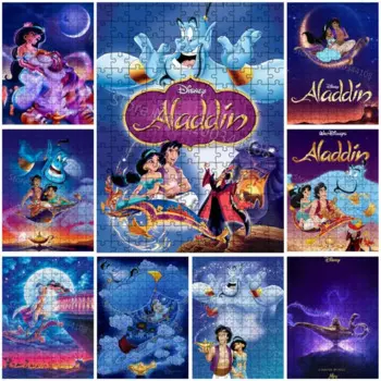Пазл Disney Aladdin Jasmine Princess, 300/500/1000 шт., мультяшные пазлы, декомпрессионные игрушки для детей и взрослых, подарок ручной работы