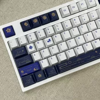 PBT 140 клавиши Ночная клавиатура Орхидея оттиска ключевой колпачок Вишневый профиль 5 боковой краситель подставка для Outemu Gateron Kailh TTC Cherry Mx Переключатель