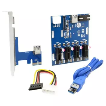 PCI-E 1X-4 порта 1X адаптер Riser USB 3.0 кабель-множитель HUB GPU Riser адаптер для добычи BTC Ethereum