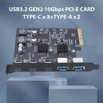 PCI Express X4 к USB C + USB A адаптер USB3.2 Gen2 PCI Express плата PCIe к USB 3,2 Gen 2 карта для Windows 7/10/11 Linux