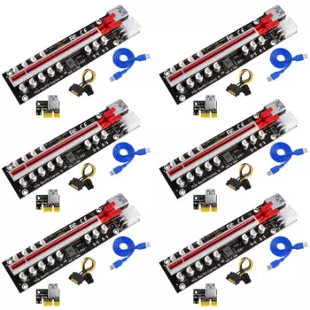 PCIE подъемник для видеокарты VER103A-3 Riser PCI Express X16 высокомощный 12 конденсатор SATA к 6-контактному кабелю USB3.0 кабель для майнинга BTC