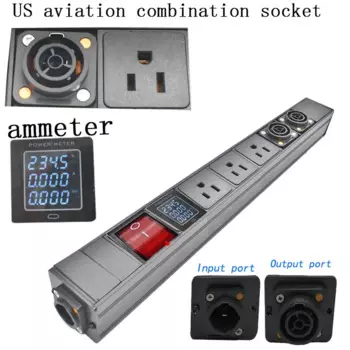 PDU power strip стойка сетевого шкафа 1-11AC авиационная комбинированная розетка США авиационная штепсельная вилка с амперметром Беспроводная розетка