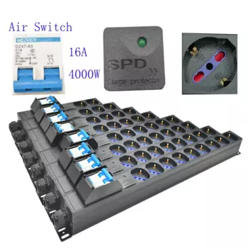 PDU power strip стойка сетевого шкафа Германия Италия Беспроводная розетка 16A/4000Wair switch 2-8AC с фотоэлементами