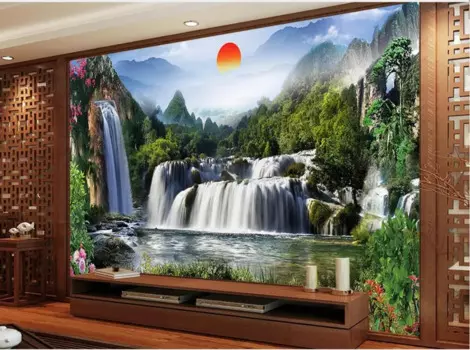 Пейзаж водопад ТВ фон водопад 3d обои для комнаты пейзаж 3d обои для стен украшение дома