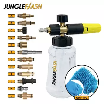 Пеногенератор JUNGLEFLASH 1000 мл для Karcher Parkside Huter, пенораспылитель для шлангов моек высокого давления