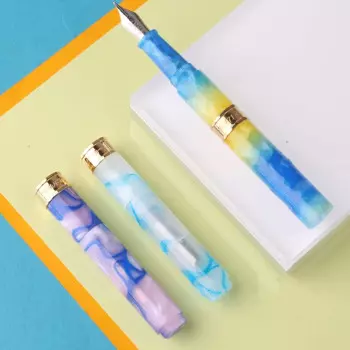 Перьевая ручка Dreamland Penbbs 471 с золотистым/серебристым кольцом, ручка с круглым наконечником F/M, портативные карманные школьные принадлежности для путешествий